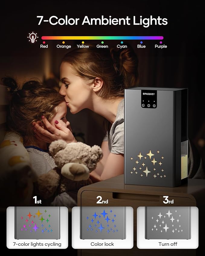 Dehumidifier, 95 OZ Water Tank Dehumidifiers for Home, 1000 sq. ft. Dehumidifier for Basement Bathroom Bedroom with Auto Shut
