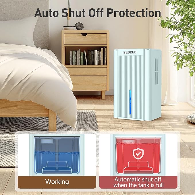 Dehumidifier, 95OZ Dehumidifier for Home 1000 Sq.Ft - Quiet with Auto Shut Off & Relaxing 7 Color Ambient Light,Ideal for