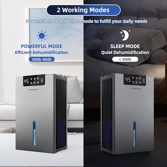 Dehumidifier, 98OZ Dehumidifiers for Home(1000sq.ft), Humidity Display Dehumidifier for Basement Bathroom Bedroom, Auto Shut