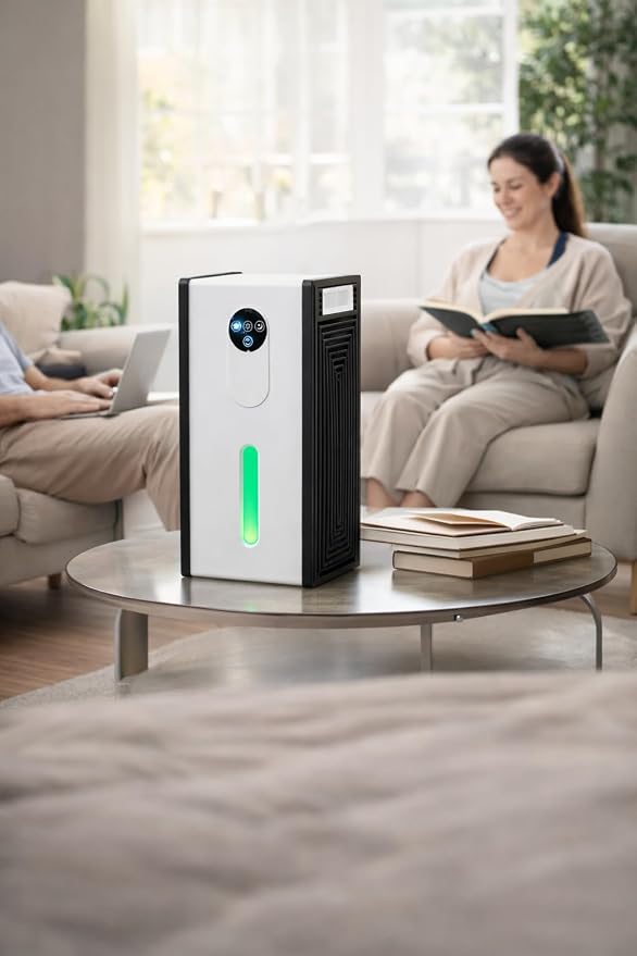 Dehumidifier for 1076 sq.ft,Quiet Portable Moisture Absorber with Auto Shut Off,Auto Defrost,72 OZ Water Tank,Drain Hose,7