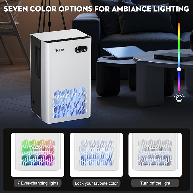 Dehumidifier for Home, 1000 sq.ft Dehumidifiers for Basement Bedroom Bathroom with 95 OZ Water Tank, Auto Shut, alternate