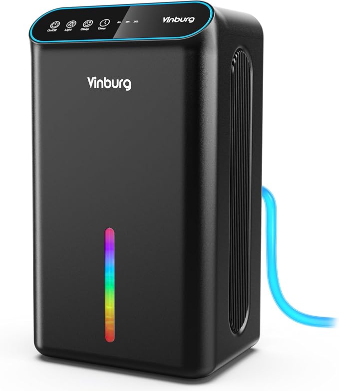 Dehumidifier for Home 1000 sq.ft - Small Quiet Dehumidifier with Auto Shut Off, Aromatherapy, 3 Gear Timer, Sleep Mode