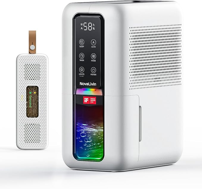 Dehumidifier for Home, Dehumidifiers for Bathroom, Bedroom, Living room, Closet with 68 OZ Water Tank, Moisture Absorbers