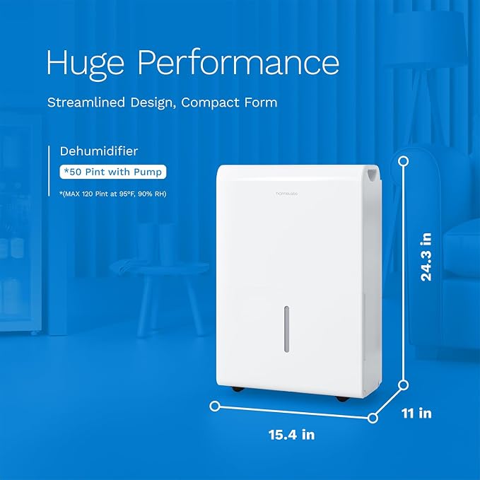 Dehumidifier for Home, Office, Basements with Powerful Moisture Removal, Humidity Control, Auto Shut-off, Quiet Operation
