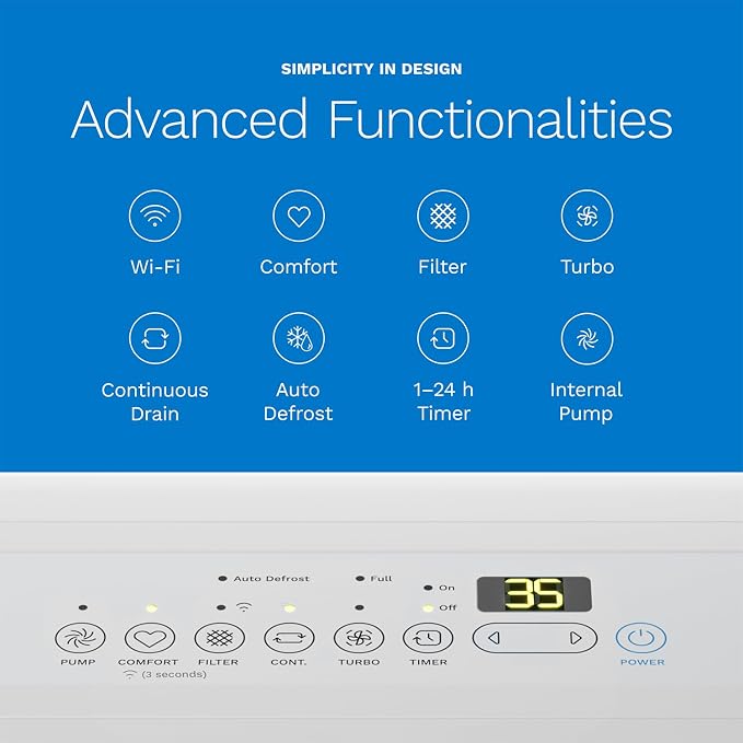 Dehumidifier for Home, Office, Basements with Powerful Moisture Removal, Humidity Control, Auto Shut-off, Quiet Operation