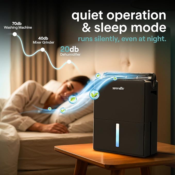 Dehumidifier, Quiet 2-in-1 Thermoelectric & Desiccant Dehumidifiers for Home, 85 oz Tank Drying Base w/Small Room Attachment