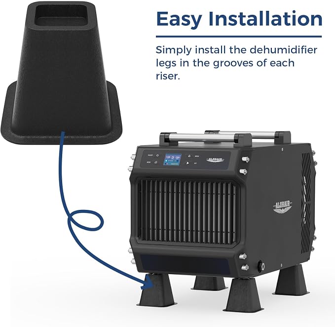 Dehumidifier Riser Kit 4-Pack, 6 Inch Heavy-Duty Universal Crawl Space Support for Optimal Drainage, Vibration & Noise