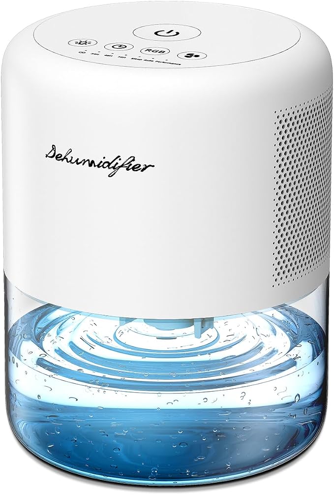 Dehumidifier Small Mini Dehumidifiers for Home 44oz Water Tank 10 Colors Light 4 Timer 3 Modes Auto Shutoff Defrost Portable