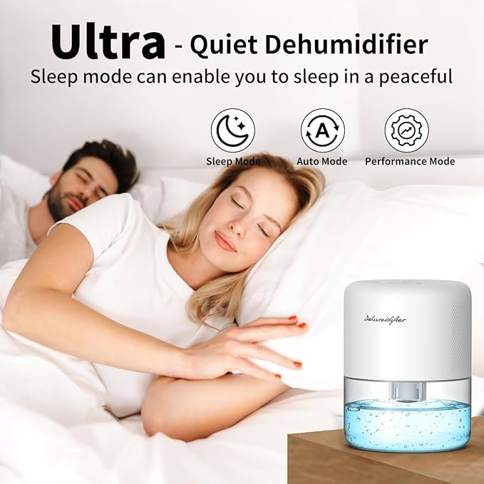 Dehumidifier Small Mini Dehumidifiers for Home 44oz Water Tank 10 Colors Light 4 Timer 3 Modes Auto Shutoff Defrost Portable