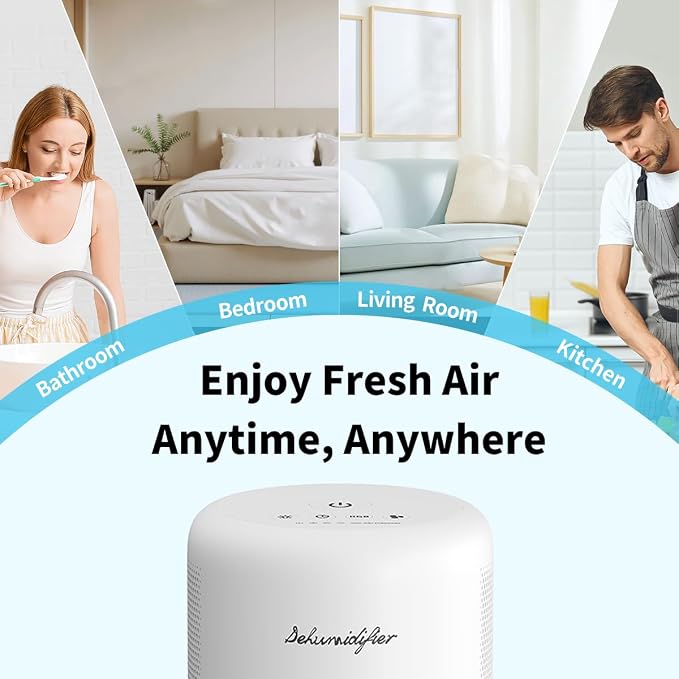 Dehumidifier Small Mini Dehumidifiers for Home 44oz Water Tank 10 Colors Light 4 Timer 3 Modes Auto Shutoff Defrost Portable