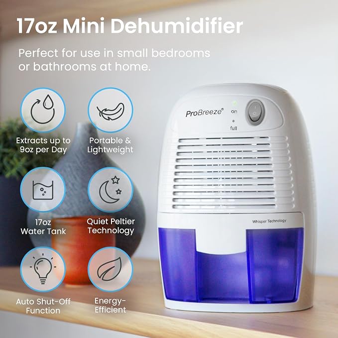 Dehumidifiers for Home,215sqft Small Dehumidifiers for Room,16oz Tank Portable Closet Dehumidifier Removes Humidity Mini
