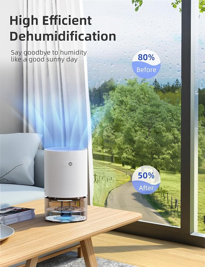 Dehumidifiers for Home, 25oz Dehumidifier for Bedroom with Auto-off, Ultra Quiet Energy Saving for Bathroom Closet Wardrobe