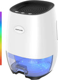Dehumidifiers for Home, 35oz Small Dehumidifier for Bathroom (300sq.ft) with Auto-off, Sleep Mode, 7 Colors Night Light