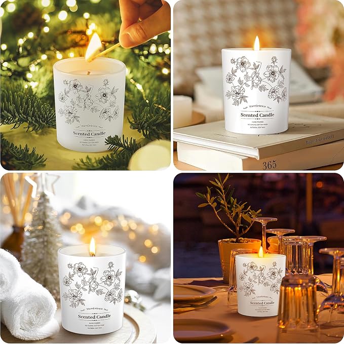 Deluxe Scented Candle for Women & Men, Vanilla Coconut Soy Wax Candle,11.5 Oz Jar Candle for Home, alternate product view 7