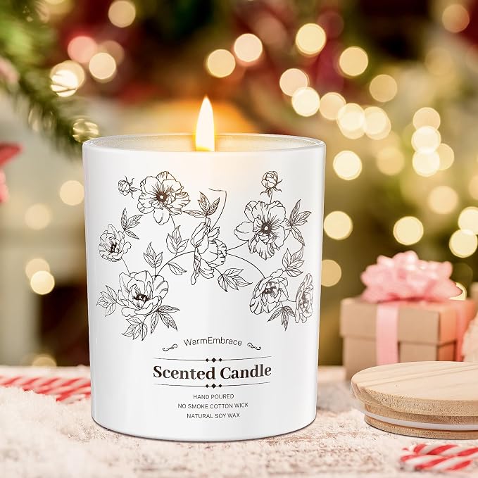Deluxe Scented Candle for Women & Men, Vanilla Coconut Soy Wax Candle, 9.2 Oz Jar Candle for Home, alternate product view 5