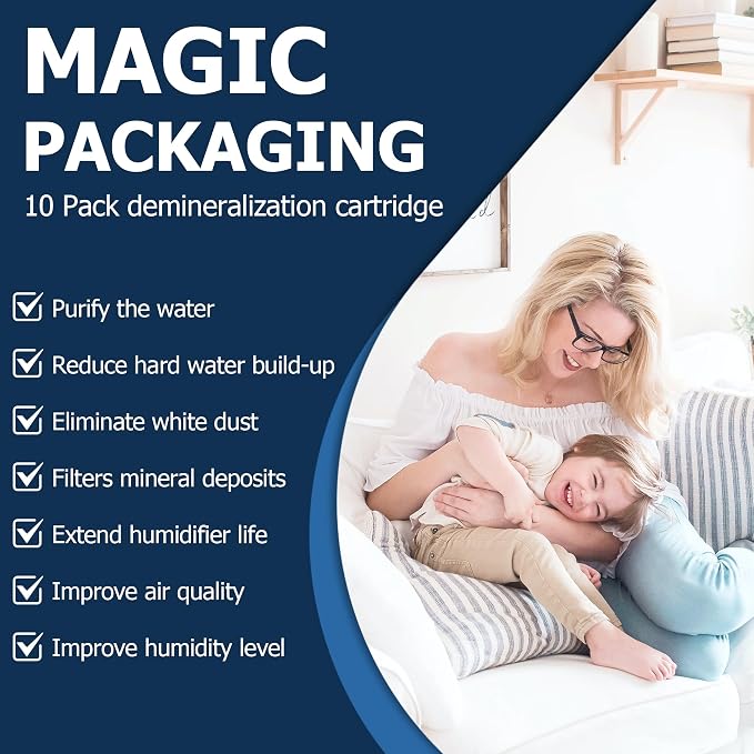Demineralization Cartridge Compatible with Ultrasonic Humidifiers, help reduce Hard Water Build-Up, alternate