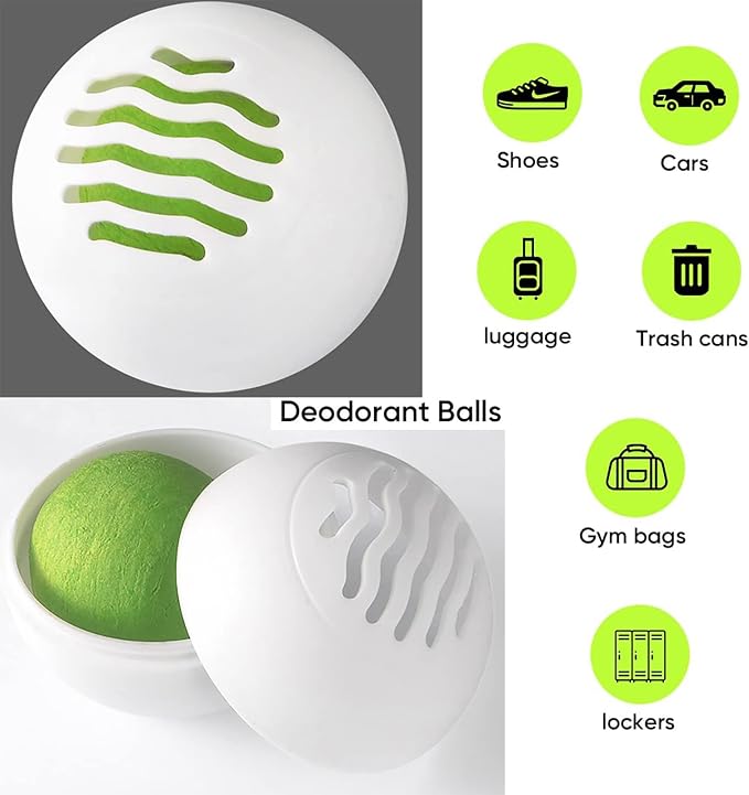 Deodorizer Balls, 8Pcs Shoe Deodorant Balls, Shoe Deodorizer, Shoes Ball Odor Eliminator, Shoes Odor Refreshing Car Air
