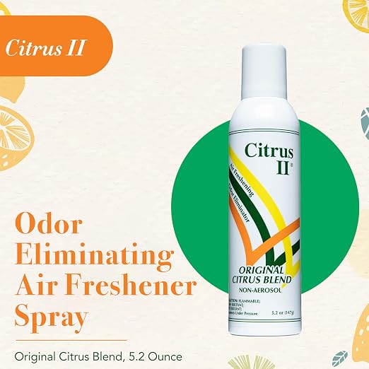 Deodorizing Spray - Air Freshener and Odor Eliminator - for Home and Facilities - Original Citrus Blend Scent - 5.2 Oz. 5.2