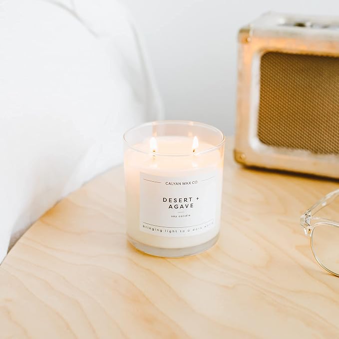 . Desert & Agave 2 Wick Scented Candle - 37 Hour Burn - Luxury made from natural materials Soy Wax Candles, alternate product