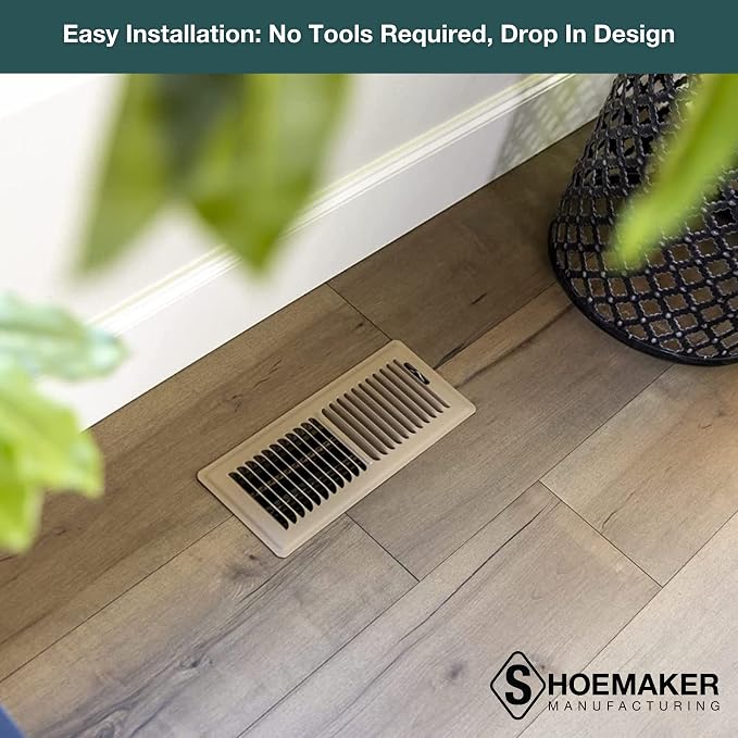 Desert Clay, 2x12, Premium Floor Register, All Steel Heavy Duty Vent Cover, alternate product view 3