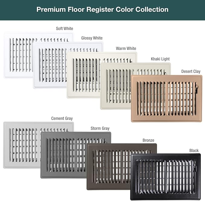 Desert Clay, 6x10, Premium Floor Register, All Steel Heavy Duty Vent Cover, alternate product view 7