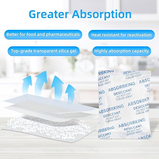 Desiccant Packs – 5 Gram 220 Packs Moisture Absorbers, Food Grade Desiccant with Color Indicating, Premium Desiccant Packs