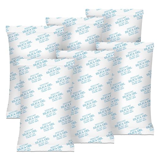 Desiccant Packs – 500 Gram 6 Packs Silica Packets for Moisture Control, Silica Gel Car Dehumidifier by Reusable