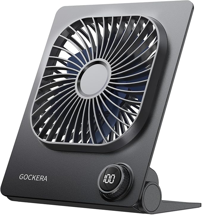 Desk Fan, 6.61''Ultra-thin 5000mAh Battery Powered Fan with Powerful Wind,100 Speeds Adjustable&Digital