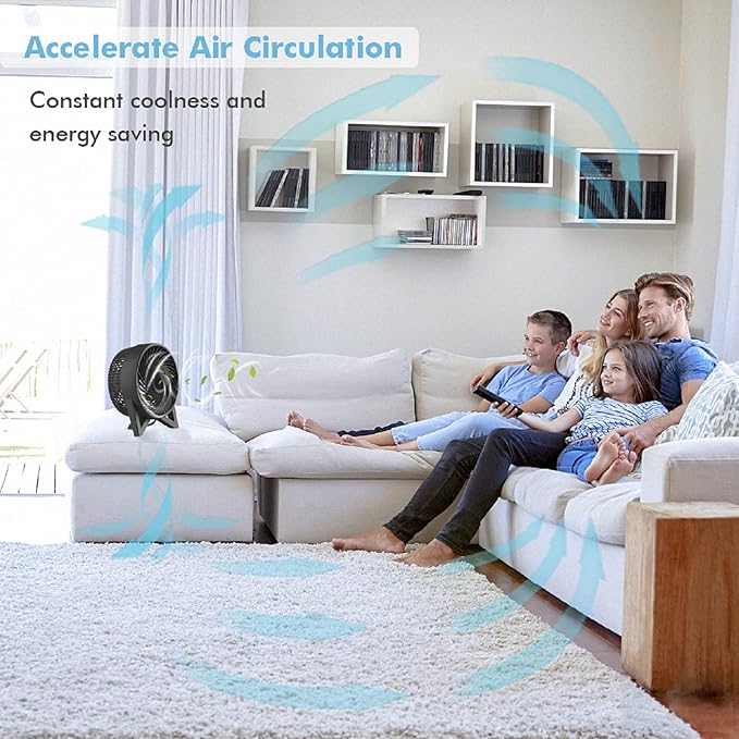 Desk Fan, 8 Inch Powerful Table Fan, Small Quiet Bedside Fan with 2 Speeds, Portable Personal Cooling Fan for Bedroom