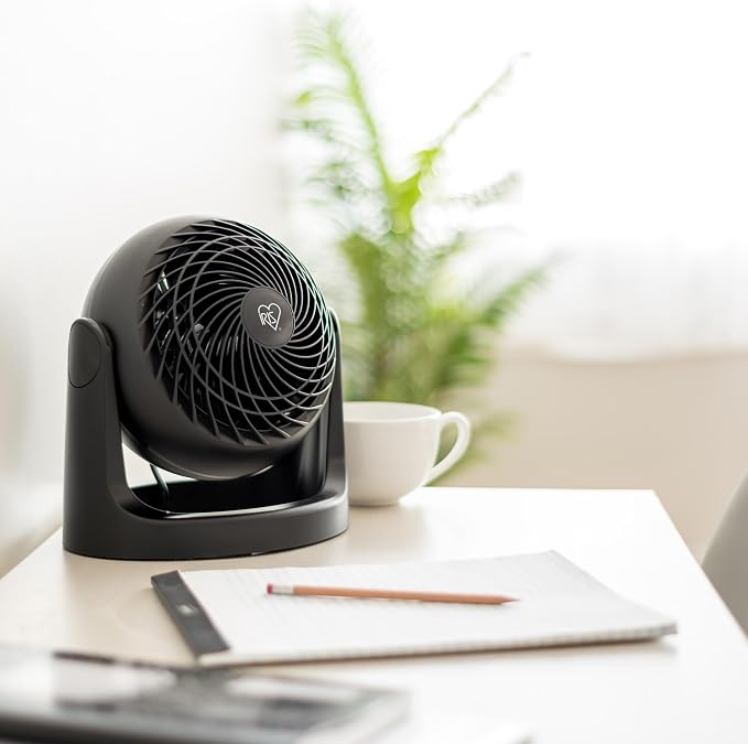 Desk Fan, Air Circulator, 3 Speeds, 52ft Max Air Distance, 360° Adjustable Tilt, 30 db Quiet Motor, Fan for, alternate view 3