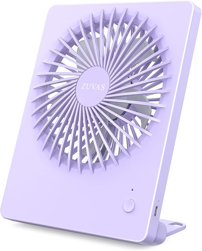 Desk Fan Battery Operated Fan Rechargeable 180°Tilt Folding Personal Fan Ultra Quiet Small Portable 3 Speed Adjustable Strong