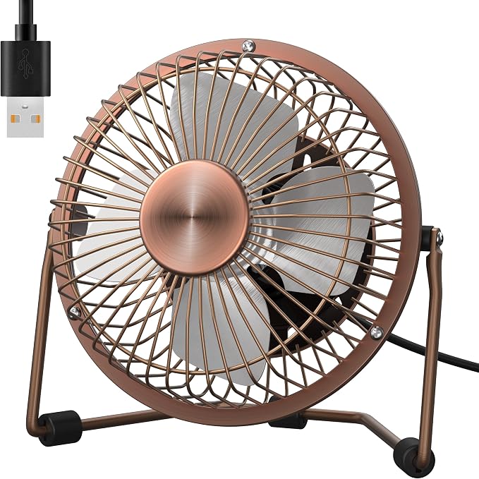 Desk Fan Quiet Small USB Fan 360° Rotation Portable Table Fan 2 Speed Mini Personal Fan Air Cooling Electric Fan for Home