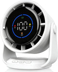 Desk Fan, Turbo Table Fan for Bedroom, 100-Speed Digital Display, Low Noise, 105° Adjustable Tilt, 7.5-inch, Rechargeable
