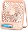 Desk Fan, Ultra Quiet 2.5-11h Battery Operated Small USB Fan with Strong Wind, 180° Tilt Folding and 3 Speeds