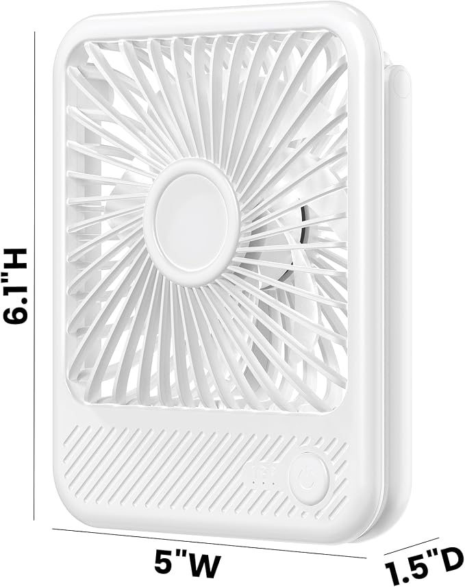 Desk Fan, Ultra Quiet 2.5-11h Battery Operated Small USB Fan with Strong Wind, 180° Tilt Folding and 3 Speeds, alternate view