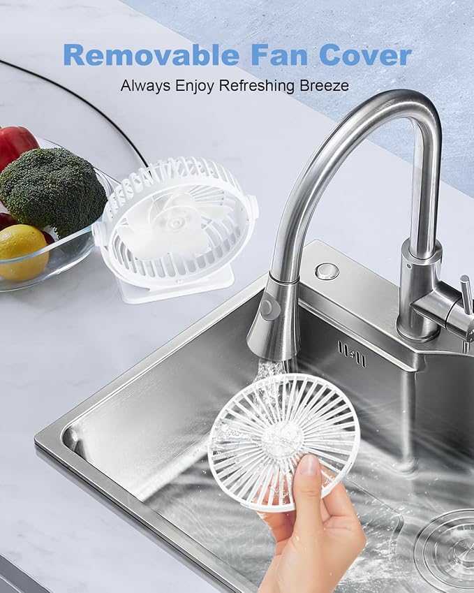 Desk Fan USB Powered Mini Portable Fan, 3 Speeds Adjustable Strong Breeze Personal Desktop Fans, 360° Rotation Quiet Plug In