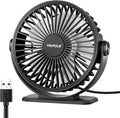 Desk Fan USB Powered Small Portable Fan, 3 Speeds Adjustable Strong Breeze Mini Personal Fans, 360° Rotation Quiet Plug In