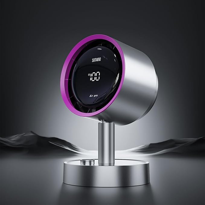 Desk Fan with Built-in Filter, 120° Oscillating Air Circulator Fan with 100 Speeds, Digital Display, USB-C Rechargeable