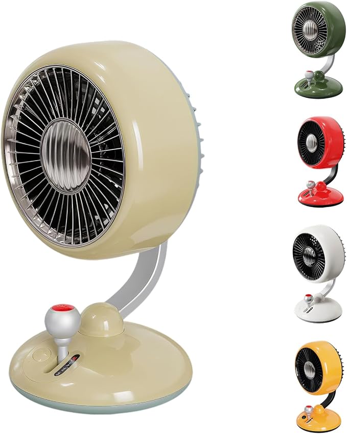 Desk Fan with Night Light, 9 Inch Air Circulator Fan with 3 Speed, 45° Tilt, 120° Oscillation, Quiet Table Fan for Bedroom
