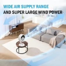 Desk Fan with Night Light, 9 Inch Air Circulator Fan with 3 Speed, 45° Tilt, 120° Oscillation, Quiet Table Fan, alternate