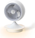 Desk Fans for Bedroom with Light, 13 Inch Table Air Circulator Fans, Oscillating Fan for Whole Room, 70° Vertical and 100°