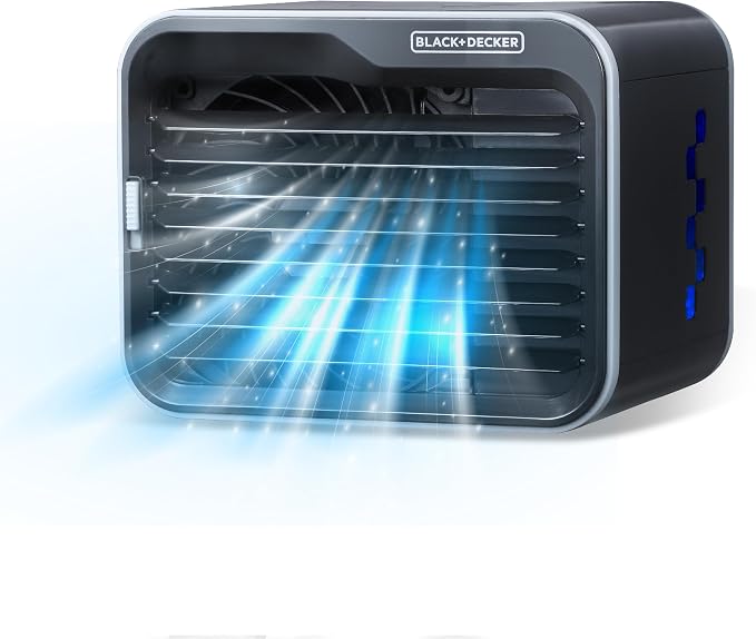 Desktop Air Cooler, Personal Portable Fan with 3-Speeds, Evaporative Air Cooler with 0.5L Water Tank, Air Cooler Fan for