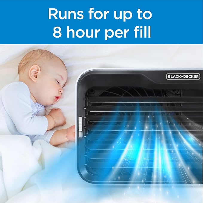 Desktop Air Cooler, Personal Portable Fan with 3-Speeds, Evaporative Air Cooler with 0.5L Water Tank, Air Cooler Fan for