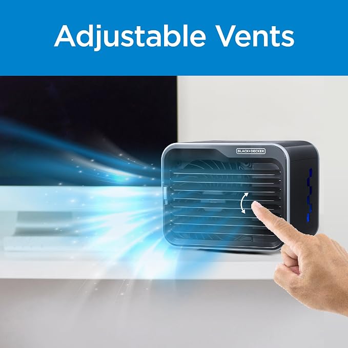 Desktop Air Cooler, Personal Portable Fan with 3-Speeds, Evaporative Air Cooler with 0.5L Water Tank, Air Cooler Fan for