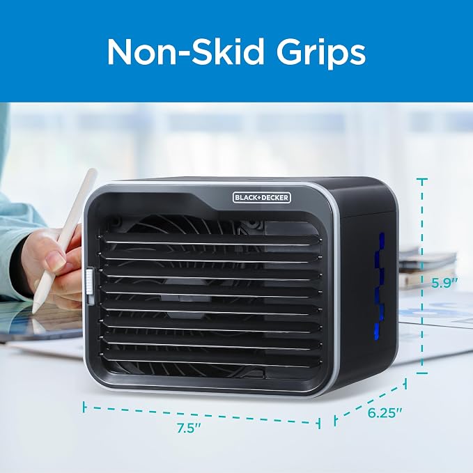 Desktop Air Cooler, Personal Portable Fan with 3-Speeds, Evaporative Air Cooler with 0.5L Water Tank, Air Cooler Fan for