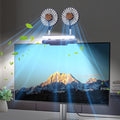 Desktop Fan with LED Lights, Monitor Clip on Fan with 2 Rotatable Heads, 3 Speeds Office Desk Fans Small Quiet Sturdy