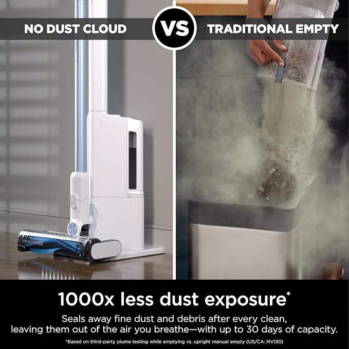Detect Clean & Empty | Lightweight Cordless Vacuum Cleaner with Auto-Empty System | HEPA Filter, Portable Handheld