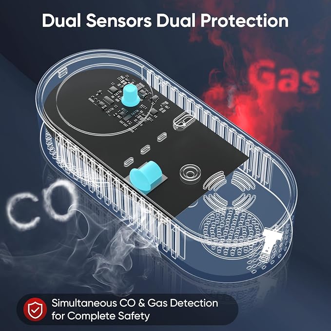 DetectorsforHomeSafe 4-in-1 Combination Carbon Monoxide Detectors & Natural Gas Leak Detector, alternate product view 2