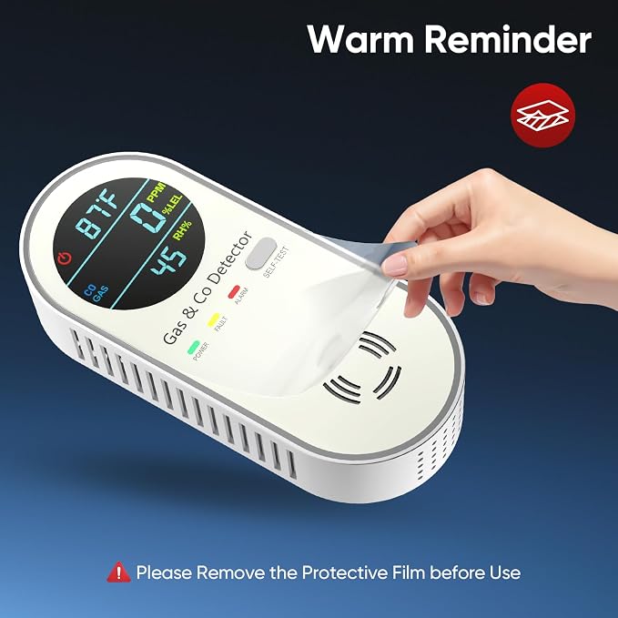 DetectorsforHomeSafe 4-in-1 Upgraded Natural Gas Detector & Carbon Monoxide Detectors - Carbon Monoxide Detectors Plug in