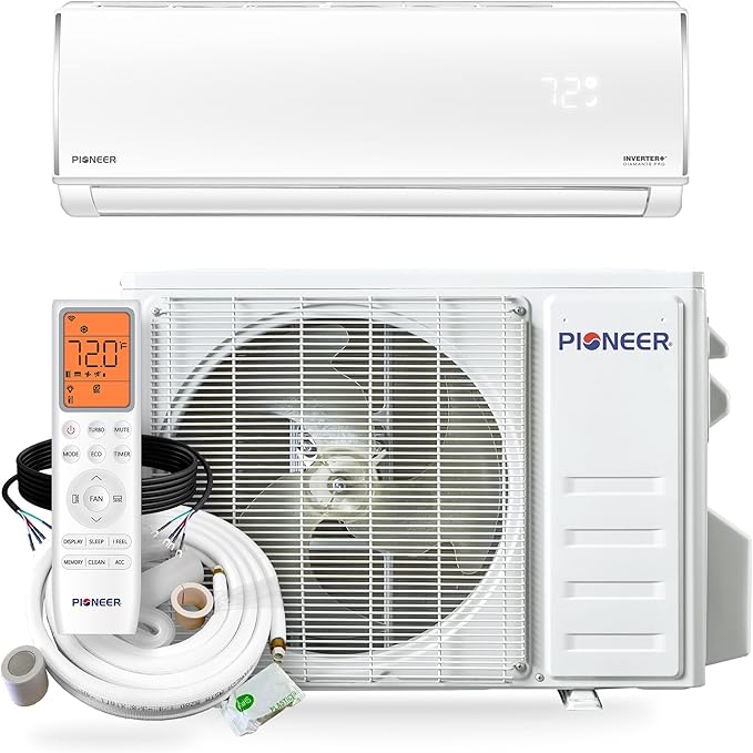 Diamante Pro 12,000 BTU 20 SEER2 115V High-Wall Ductless Mini-Split Air Conditioner Inverter Heat Pump with 16 Ft. Kit